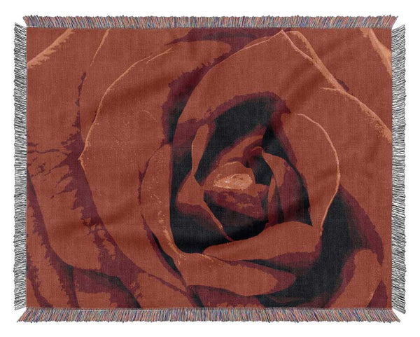 Red Rose Velvet Petals Woven Blanket