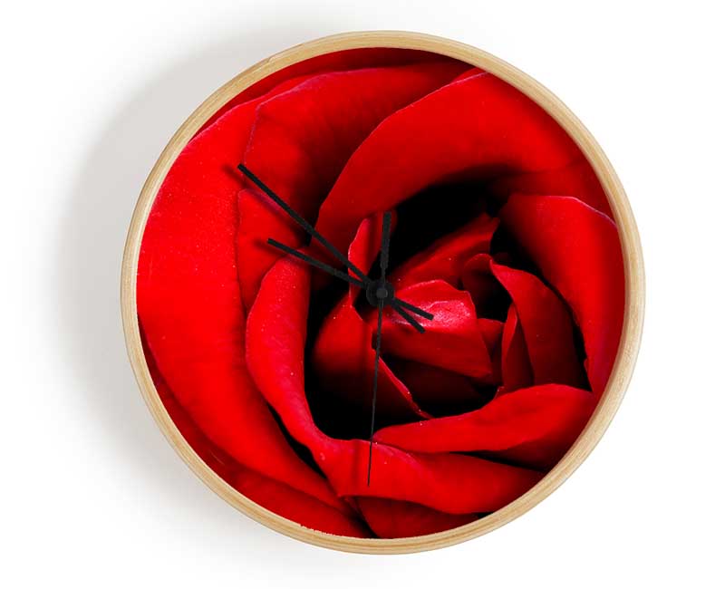 Red Rose Velvet Petals Clock - Wallart-Direct UK