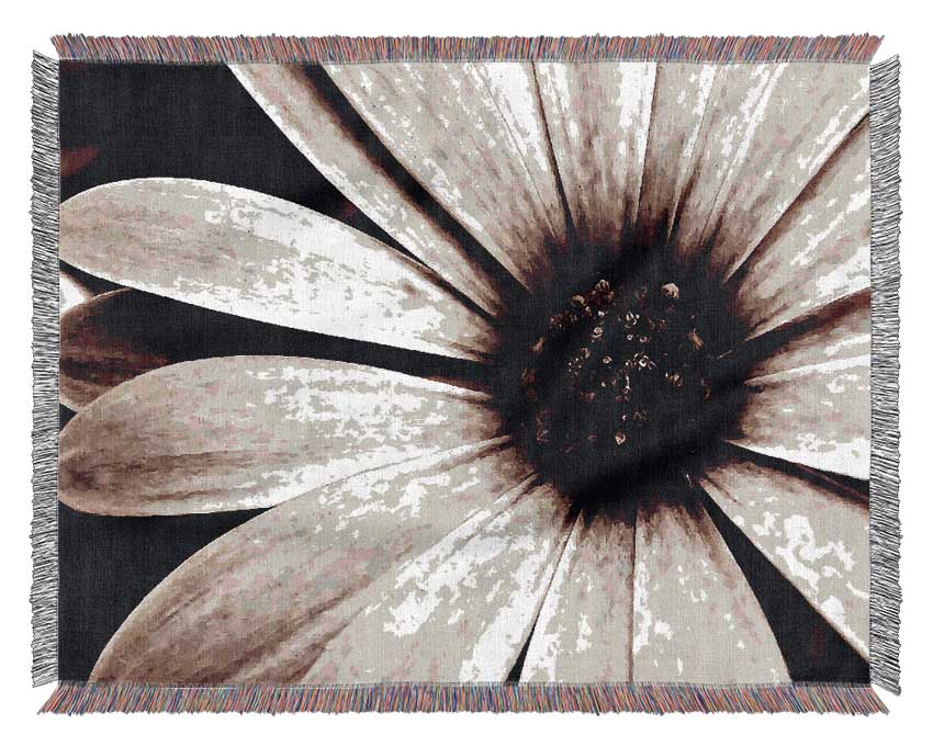 Cocoa Daisy Petals Woven Blanket