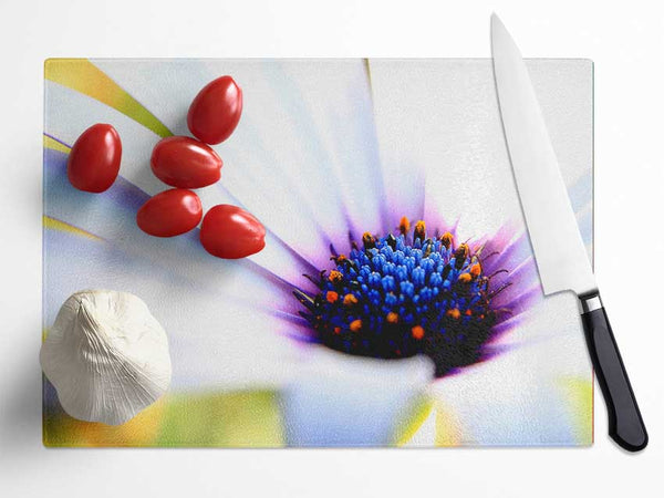 Purple Daisy Centre Glass Chopping Board