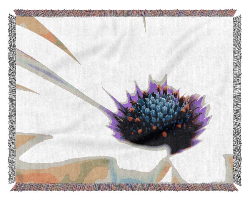 Purple Daisy Centre Woven Blanket