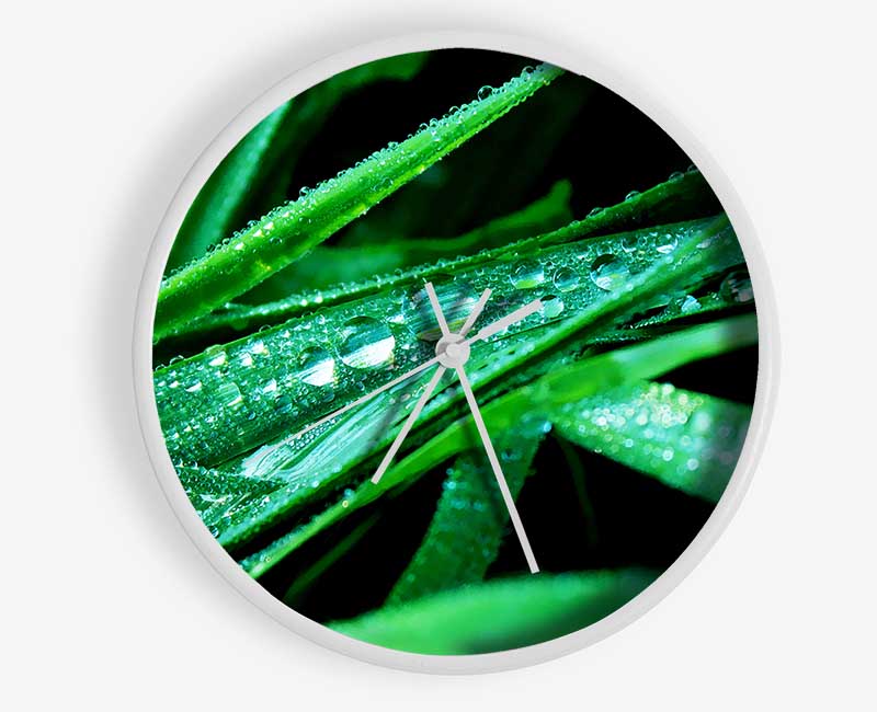 Morning Dew On Grass Clock - Wallart-Direct UK