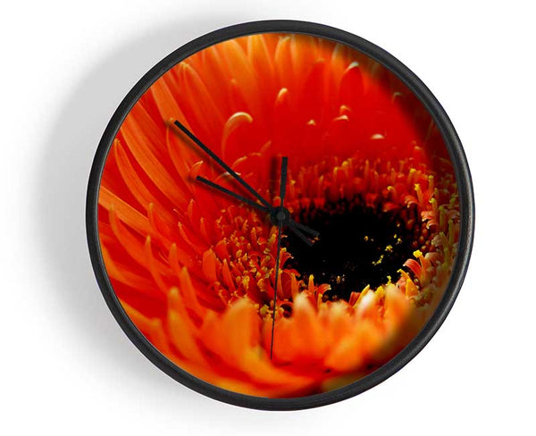 Orange Gerbera Close-Up Clock - Wallart-Direct UK