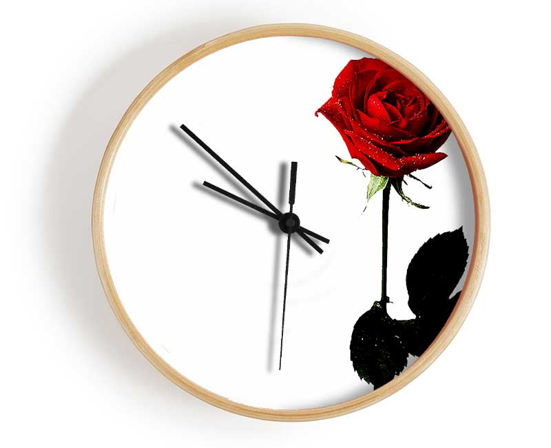 The Lovers Red Rose Clock - Wallart-Direct UK