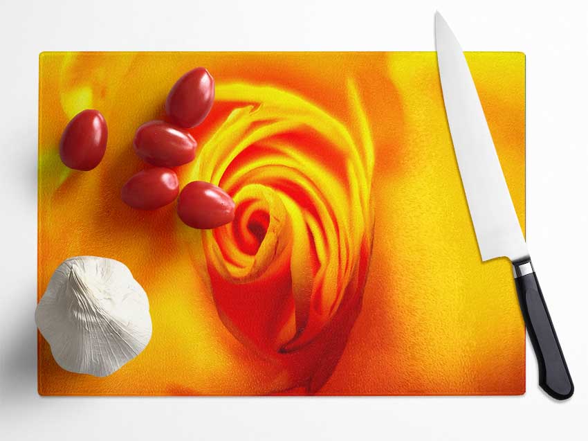 Golden Rose Centre Glass Chopping Board