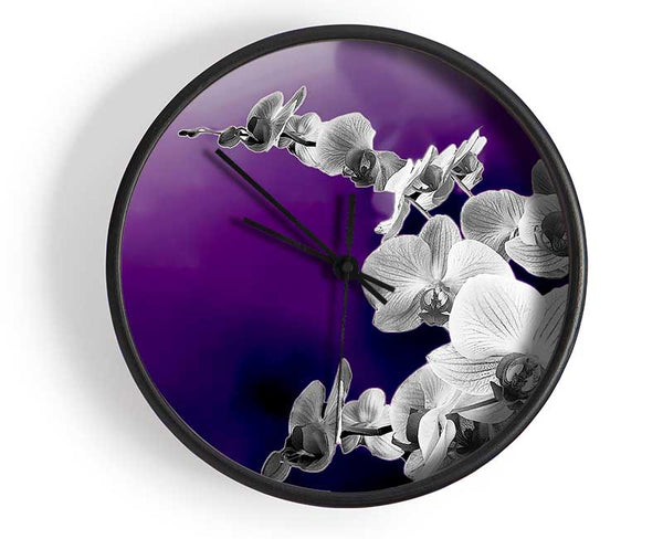 Snap Dragon Purple B n W Clock - Wallart-Direct UK