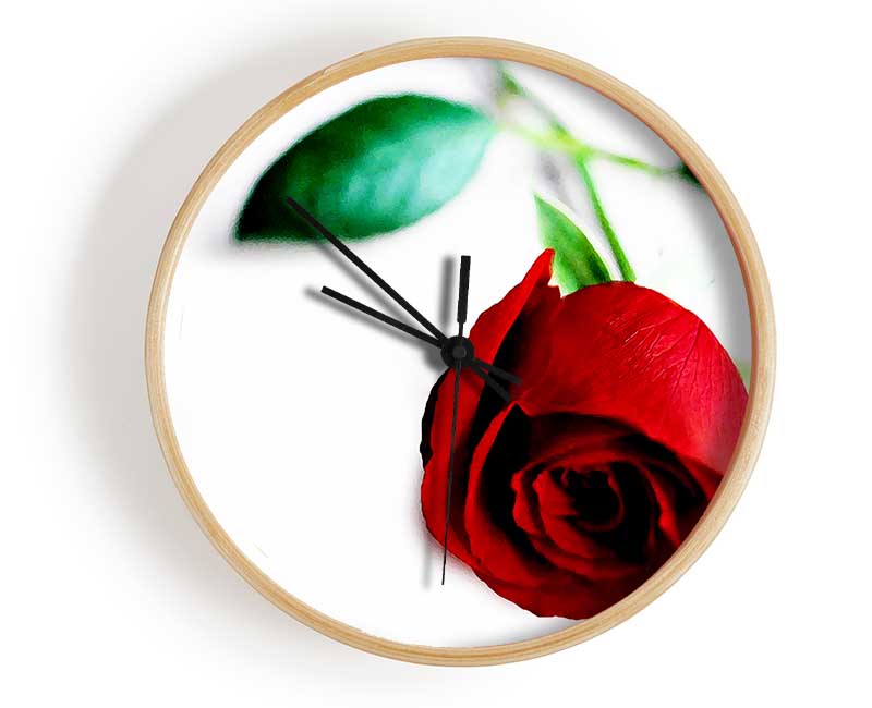 Single Red Rose For The One I Love Clock - Wallart-Direct UK