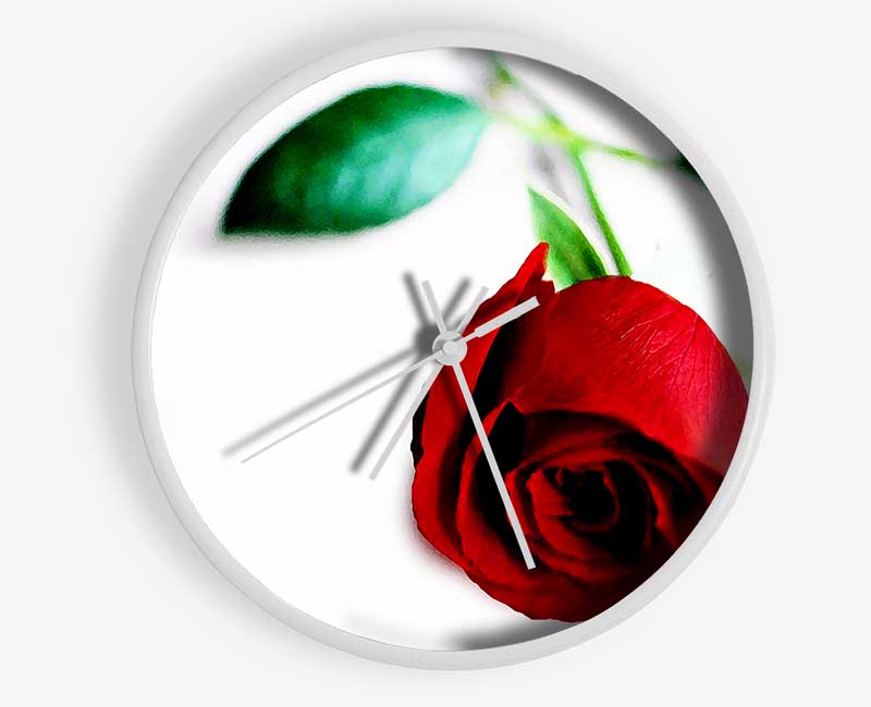 Single Red Rose For The One I Love Clock - Wallart-Direct UK