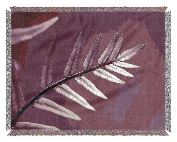 Purple Leaves Woven Blanket