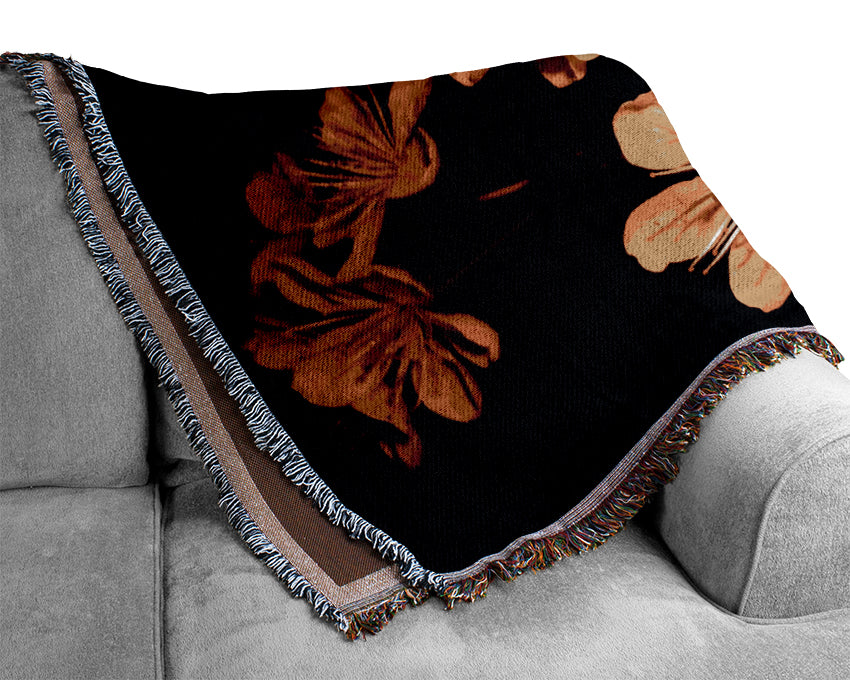 Cocoa Flowers Woven Blanket