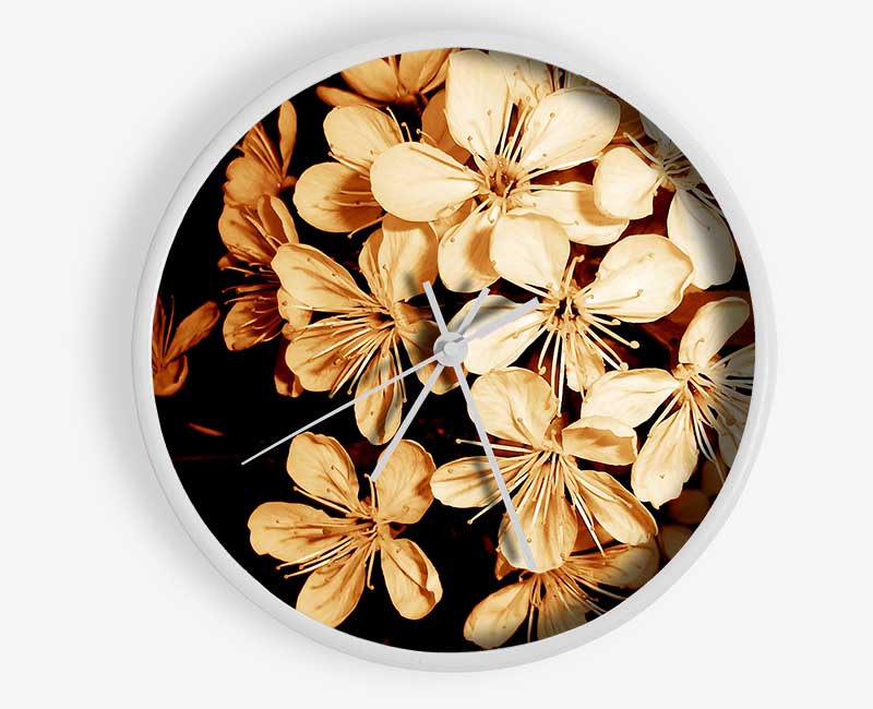 Cocoa Flowers Clock - Wallart-Direct UK