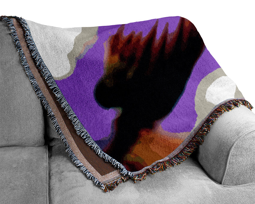 Purple Water Drop Reflection Woven Blanket