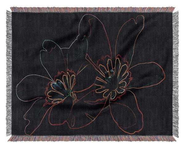 Abstarct Neon Floral 38 Woven Blanket