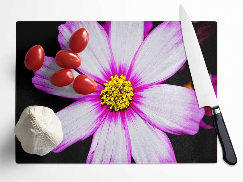 Pink Petal Stunner Glass Chopping Board