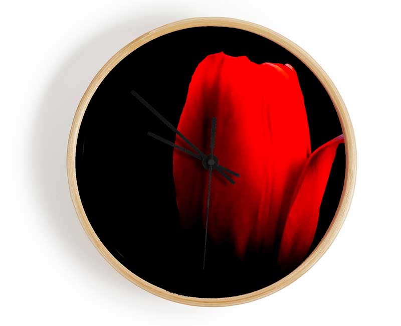 Fire Red Tulip Petal Clock - Wallart-Direct UK