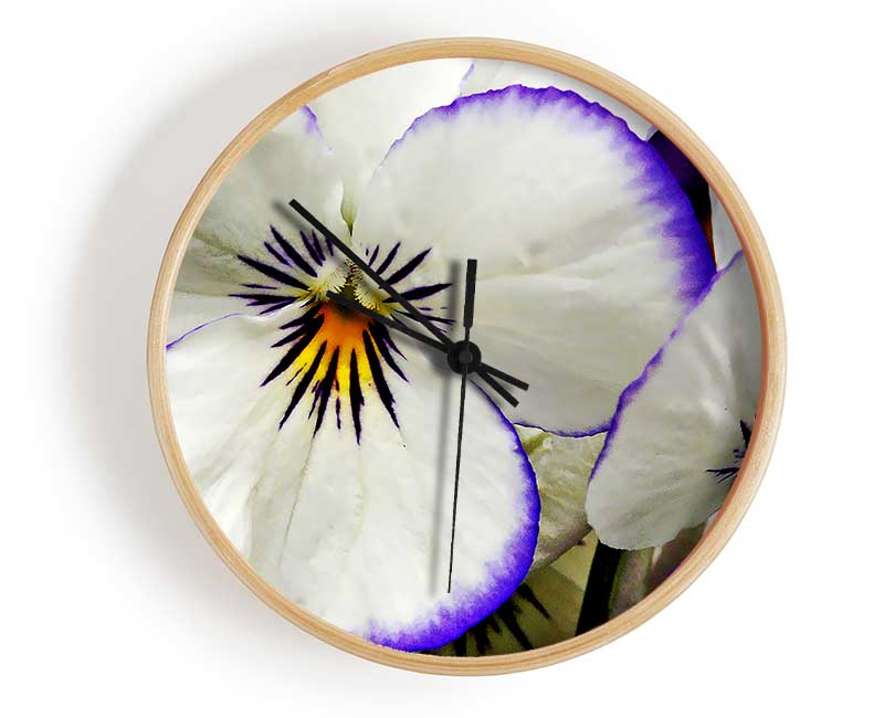 White Purple Petals Clock - Wallart-Direct UK