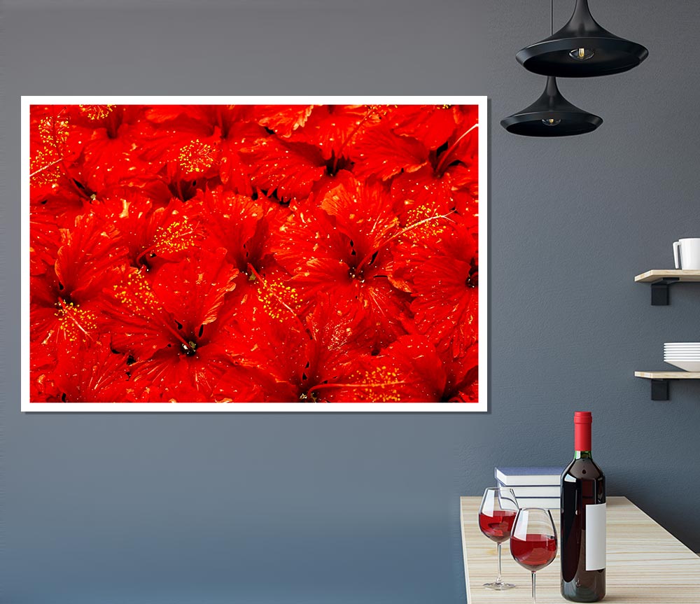 An Ocean Of Red Leaves Print Poster Wall Art