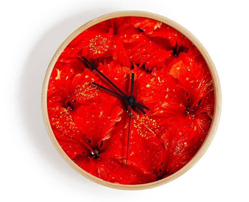 An Ocean Of Red Leaves Clock - Wallart-Direct UK