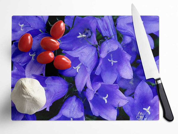 Purple Bluebells Glass Chopping Board