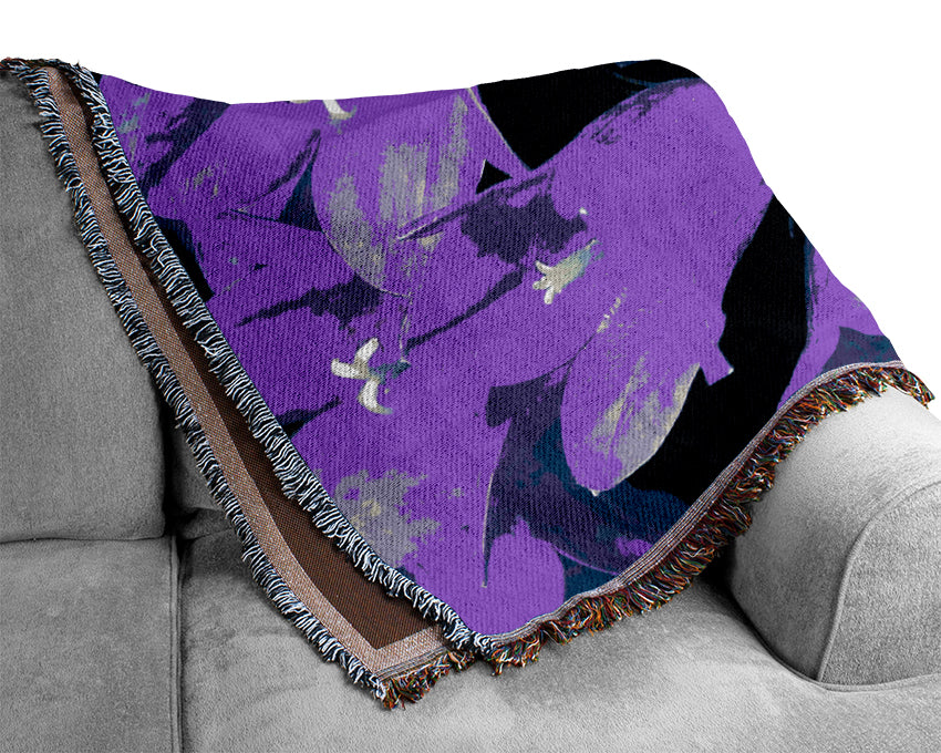 Purple Bluebells Woven Blanket