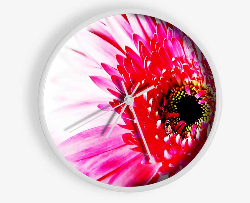 Stunning Pink Gerbera Petals Clock - Wallart-Direct UK