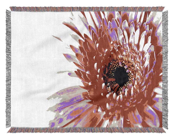 Stunning Pink Gerbera Petals Woven Blanket