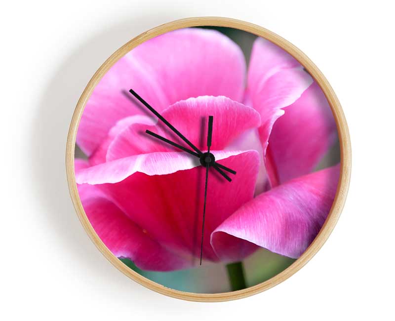 Pink Ruffle Petals Clock - Wallart-Direct UK