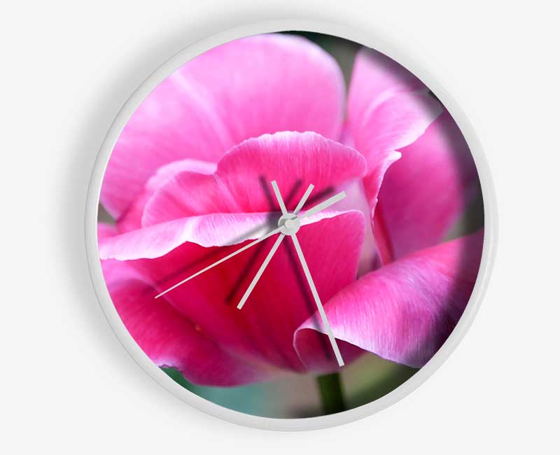 Pink Ruffle Petals Clock - Wallart-Direct UK