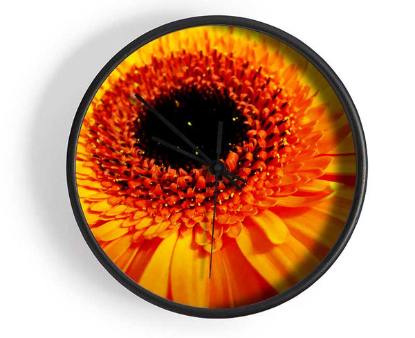 Golden Gerbera Centre Clock - Wallart-Direct UK