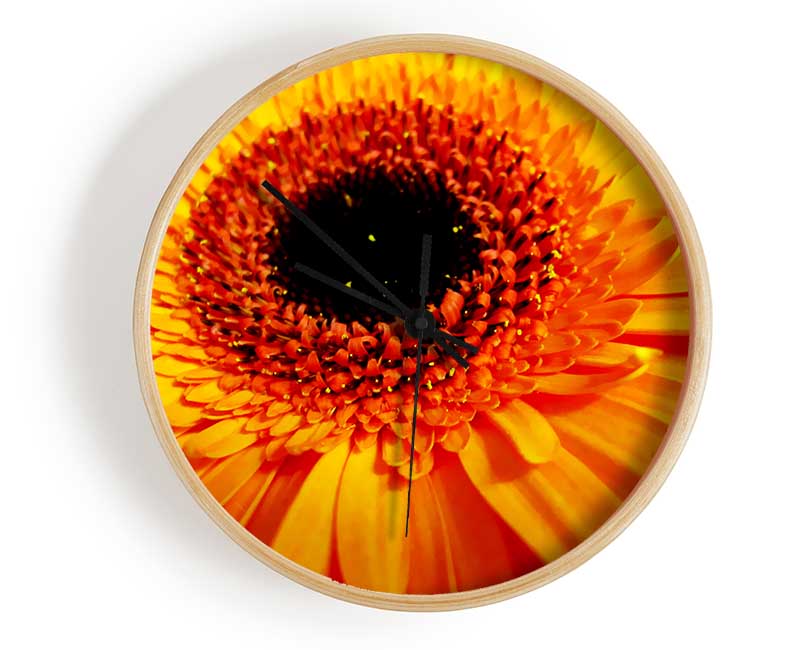 Golden Gerbera Centre Clock - Wallart-Direct UK