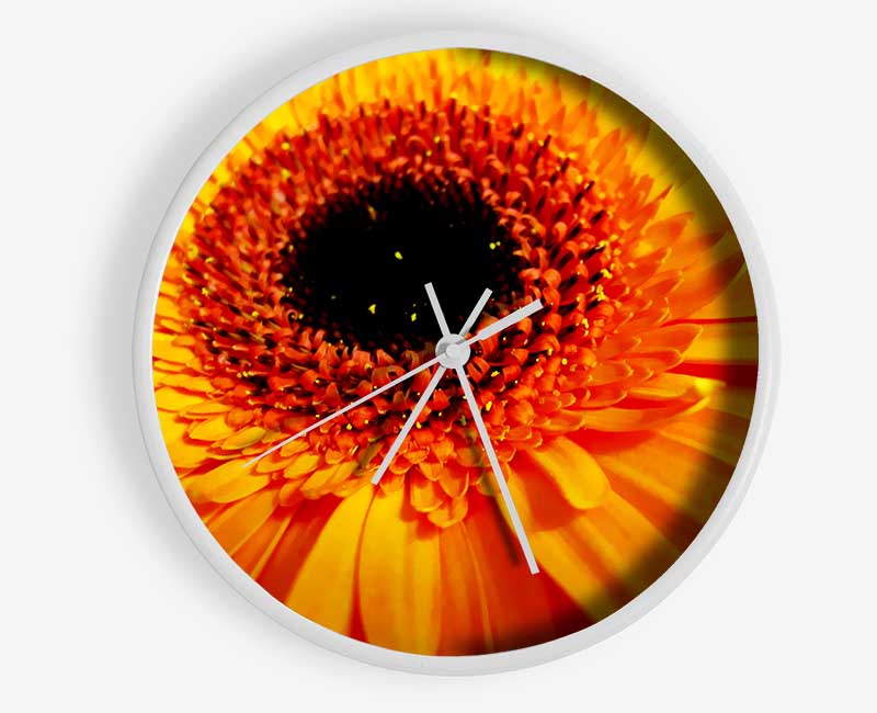 Golden Gerbera Centre Clock - Wallart-Direct UK