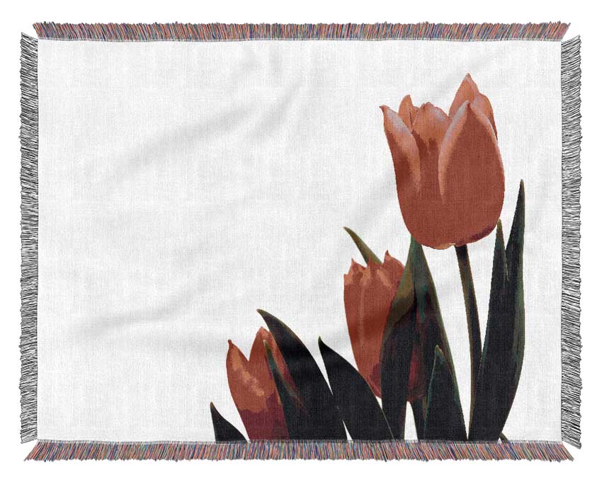 Pink Tulip Trio Woven Blanket