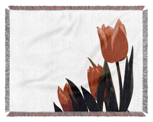 Pink Tulip Trio Woven Blanket