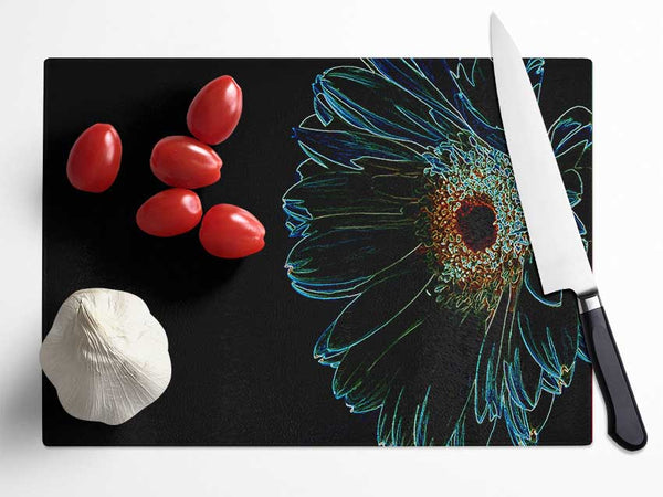 Night Flower Glass Chopping Board