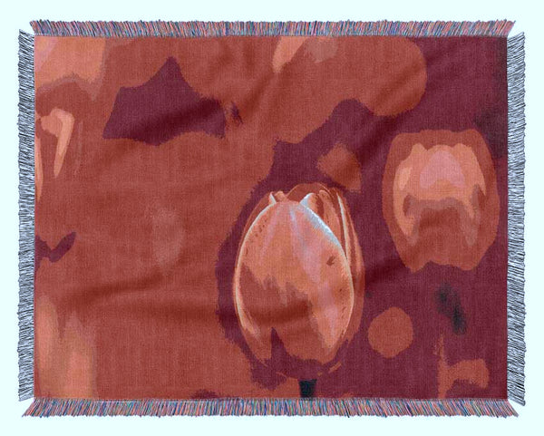 Pink Tulip Abstract Woven Blanket