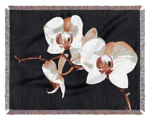 Butterfly Orchid Petals Woven Blanket