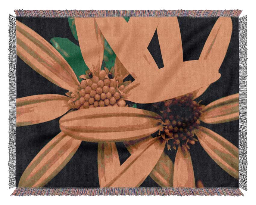 Yellow Star Flowers Woven Blanket