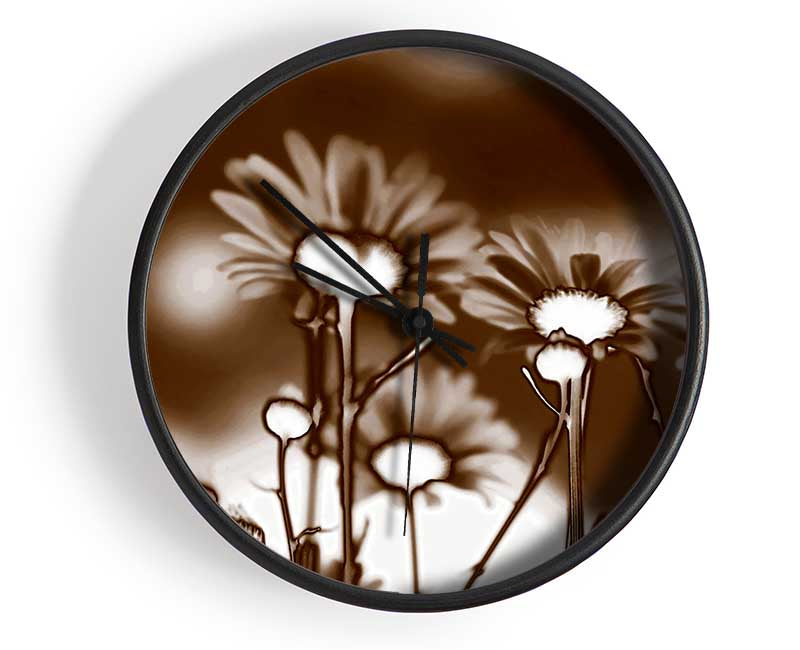 X-Ray Daisys Brown Clock - Wallart-Direct UK