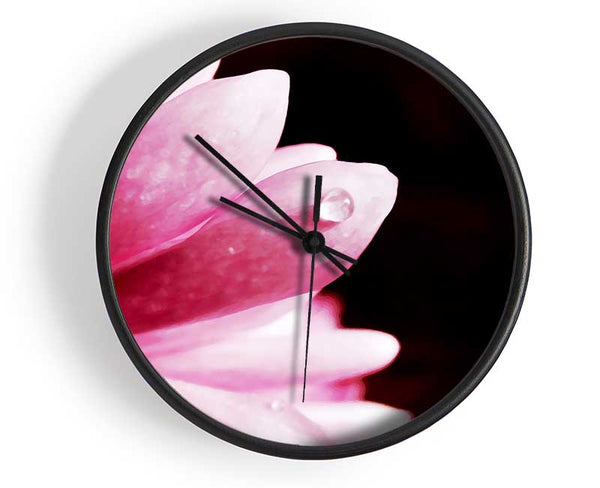 Pink Petal Dewdrop Clock - Wallart-Direct UK