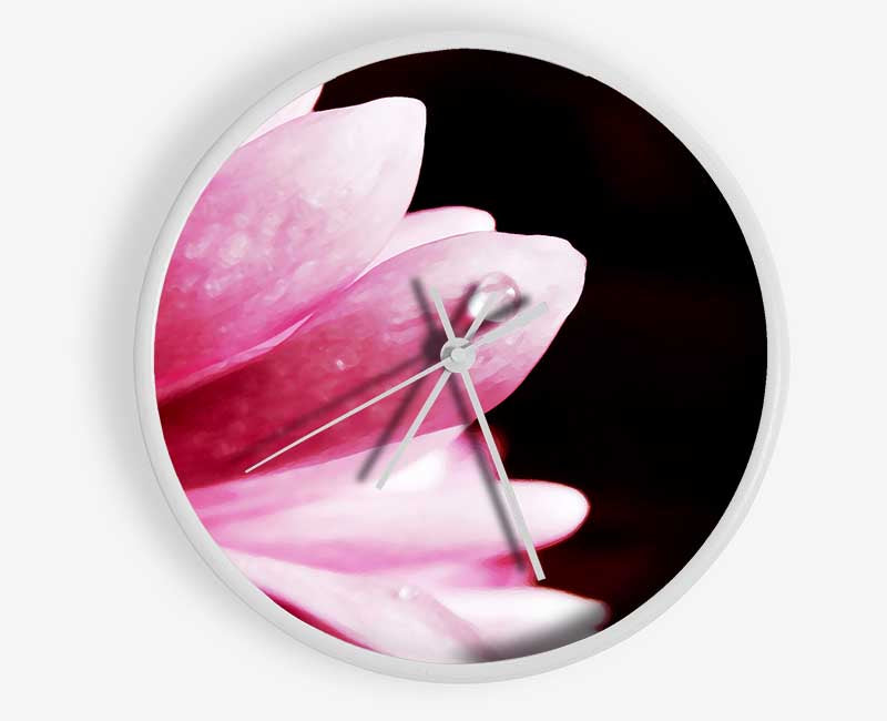 Pink Petal Dewdrop Clock - Wallart-Direct UK