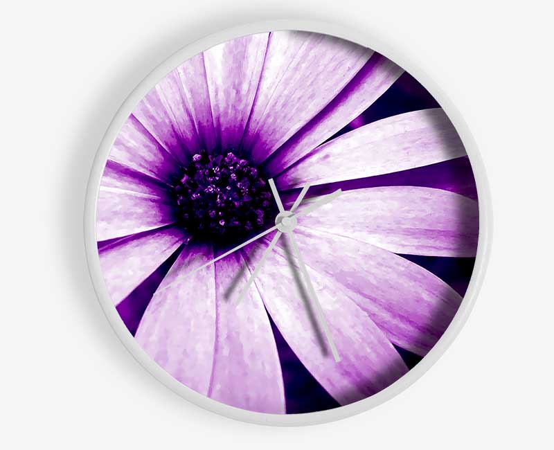 Purple Daisy Petals Clock - Wallart-Direct UK