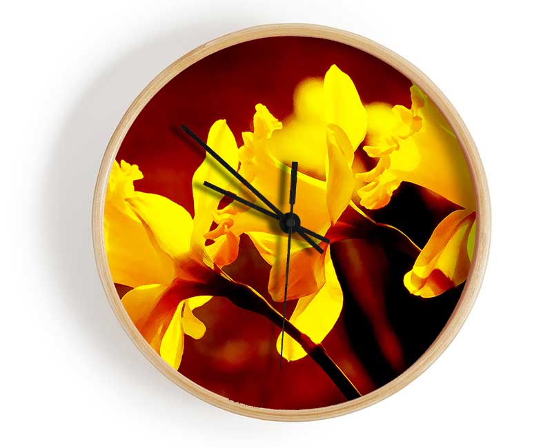 Golden Daffodil Parade Clock - Wallart-Direct UK