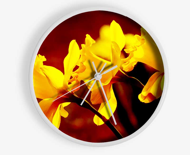 Golden Daffodil Parade Clock - Wallart-Direct UK