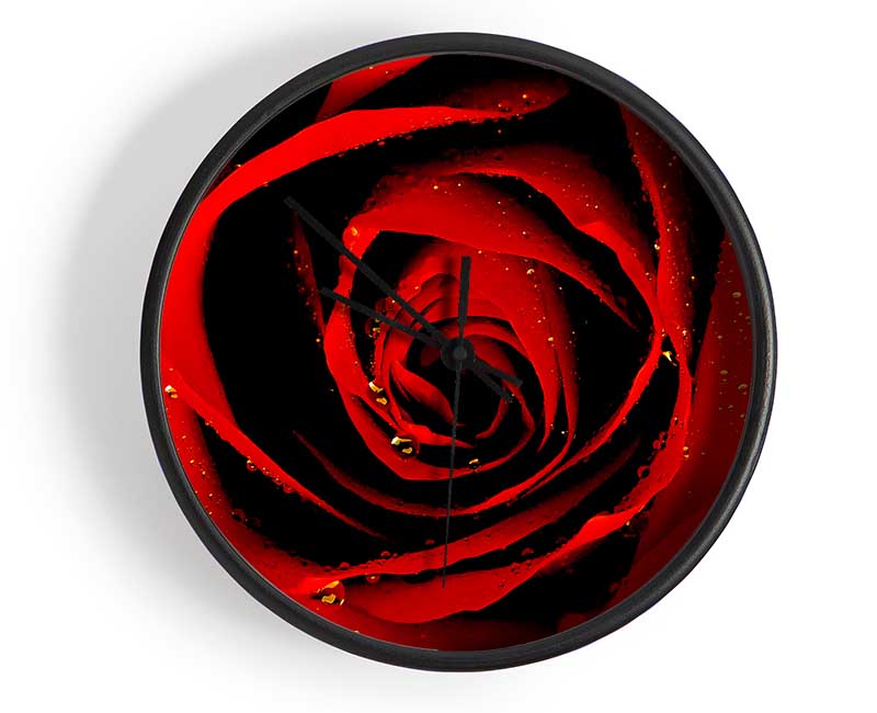 Close-Up Of A Red Rose Clock - Wallart-Direct UK