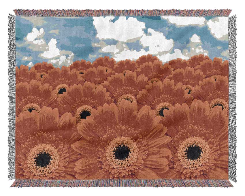 Orange Gerbera Heaven Woven Blanket