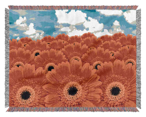 Orange Gerbera Heaven Woven Blanket