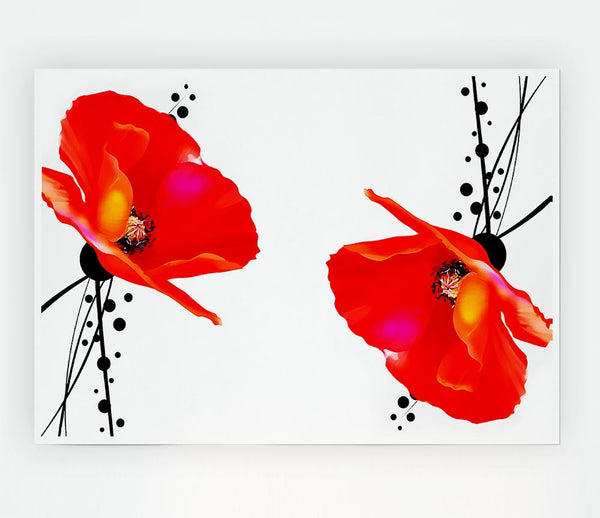 Twin Poppy Abstract Print Poster Wall Art