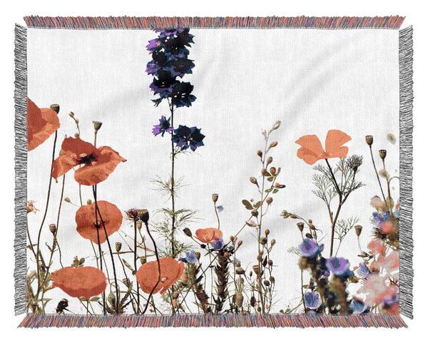 Wild Flower Garden In Bloom Woven Blanket