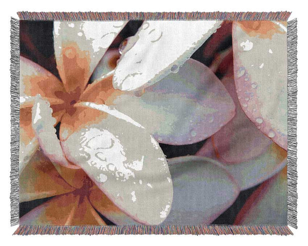 White Petal Dewdrop Woven Blanket