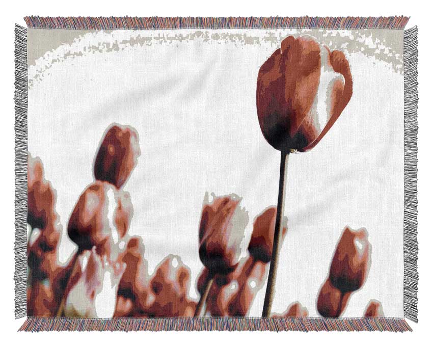 Pink Tulip March Woven Blanket